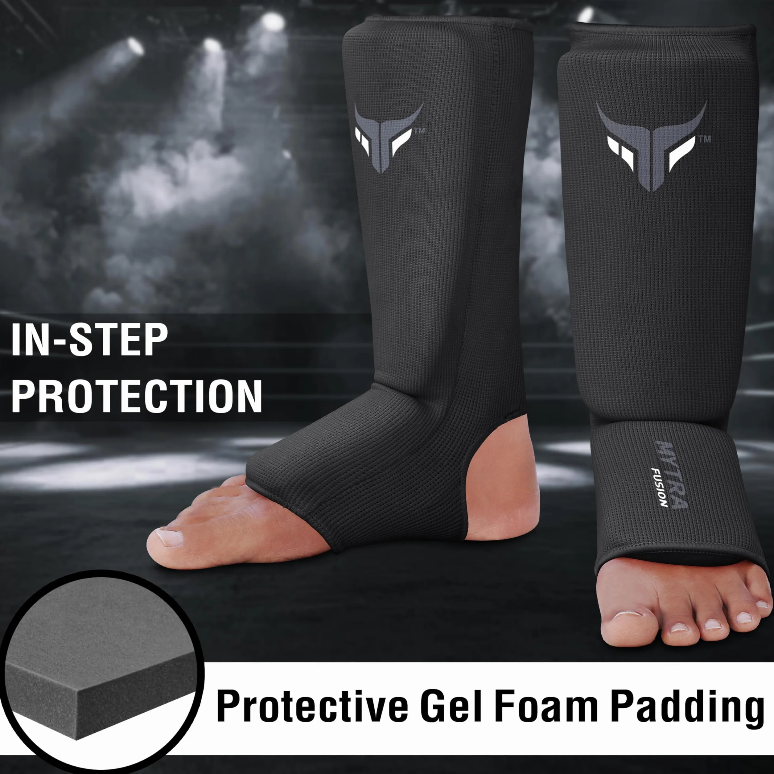 Espinilleras Kick Boxing Ligero Protector Estirable Acolchado Entrenamiento Muay Thai MMA Niño