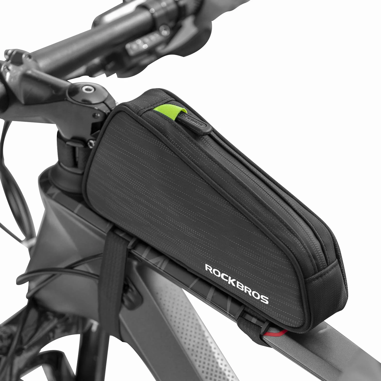 ROCKBROS Bolsa Manillar de Bicicleta, Bolsa Móvil de Tubo Superior para MTB Bicicleta Carretera Ciclismo Compatible con Teléfono de Debajo de 6,5”