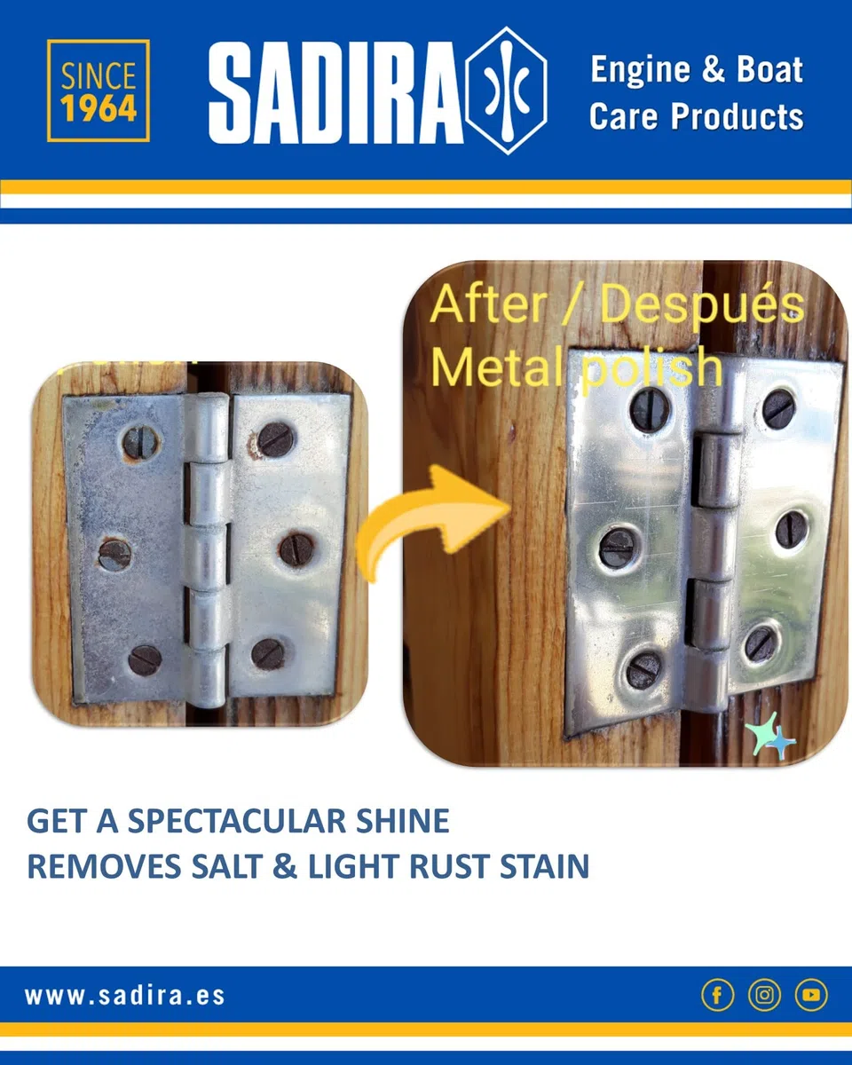 Sadira | Limpia Metales. Limpia, pulimenta y renueva. Protege y abrillanta latón, Cobre, Aluminio y Acero Inoxidable