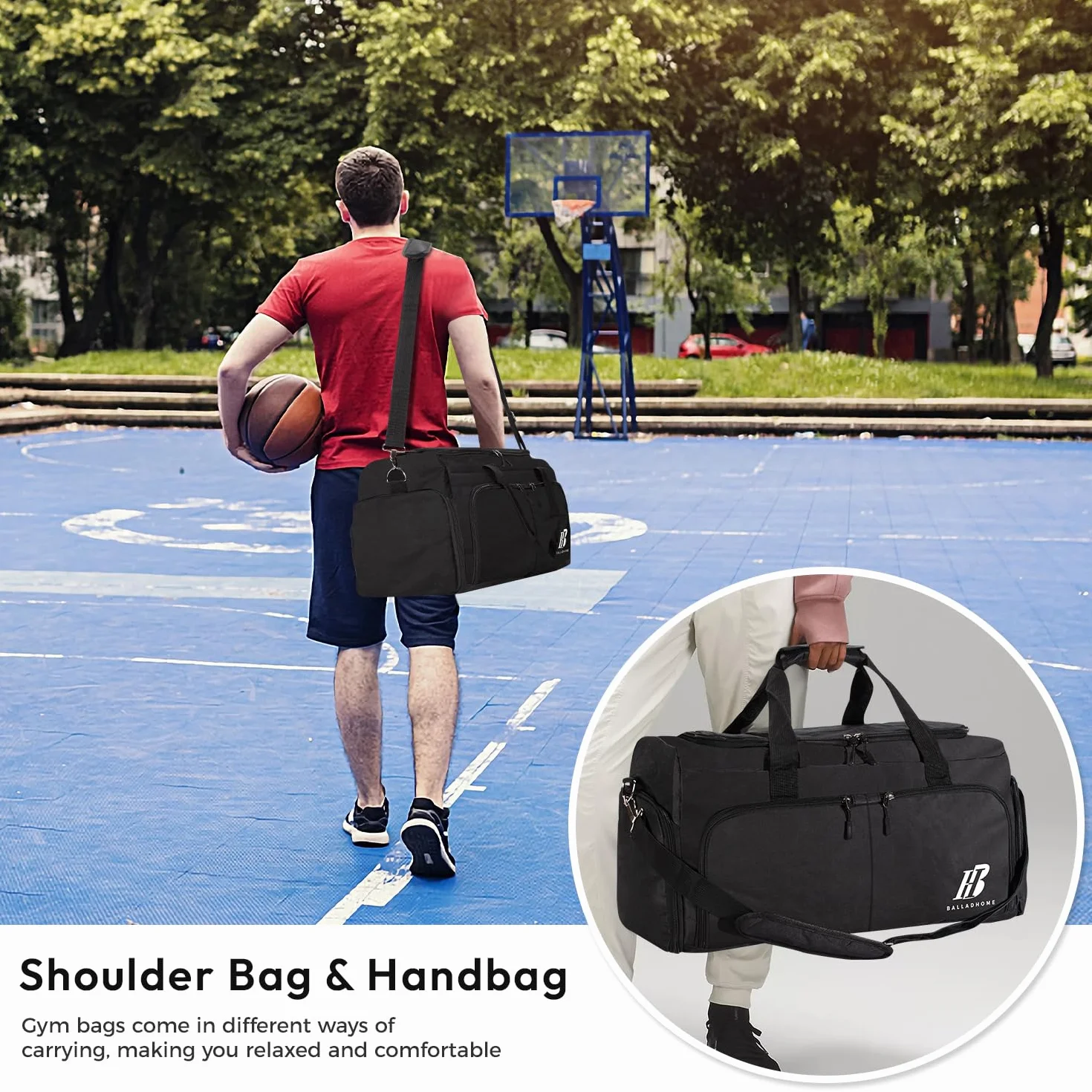 Bolsa Deporte Gimnasio con Compartimento para Zapatos Bolsos Deportivos Travel Duffle Bag
