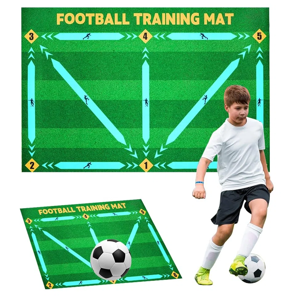 Tapete de Entrenamiento para Pasos de Fútbol 60 x 90 cm, Alfombra Silenciosa para Entrenamiento