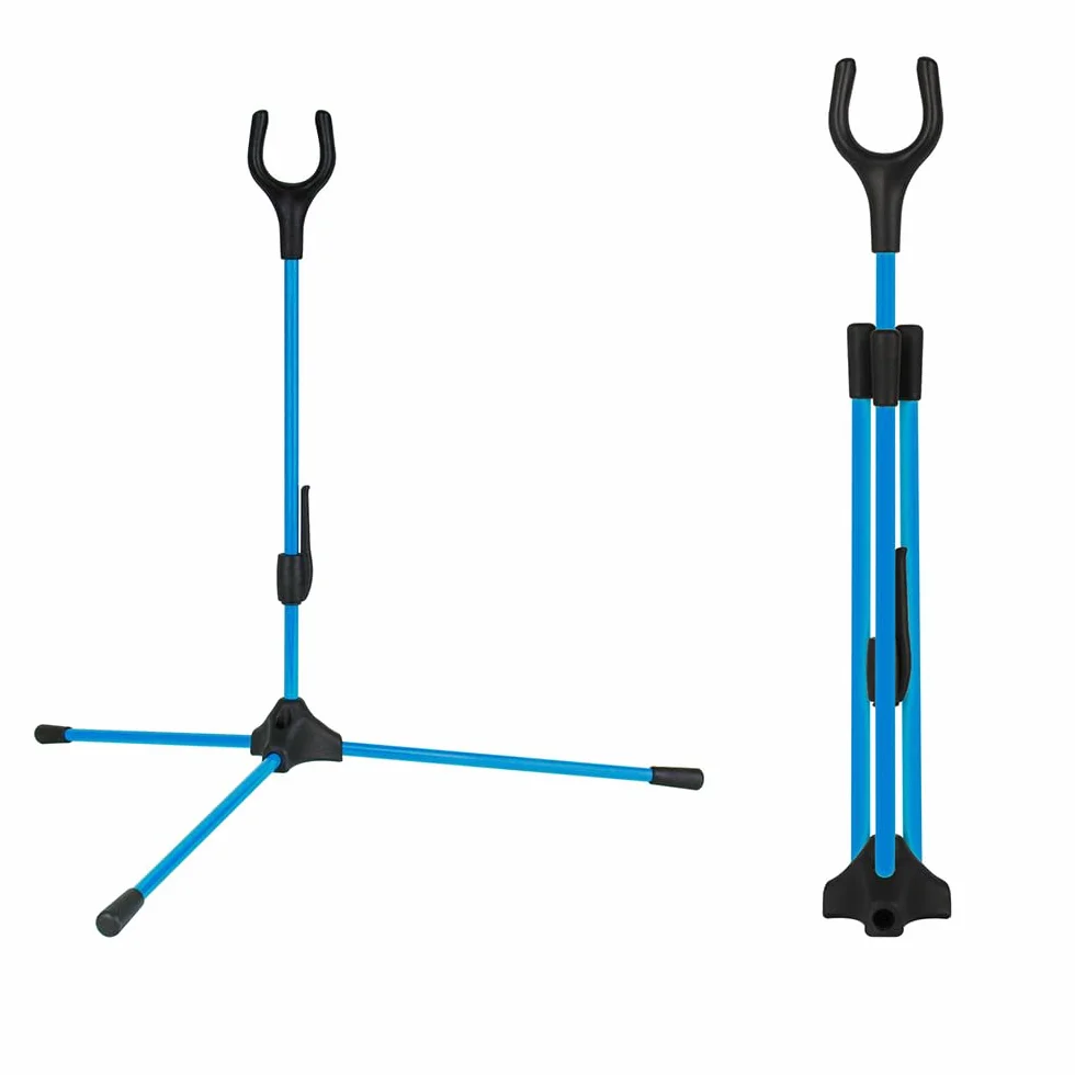 MiOYOOW Soporte de arco con arco, soporte plegable para arco largo recurvo con base antideslizante para caza al aire libre