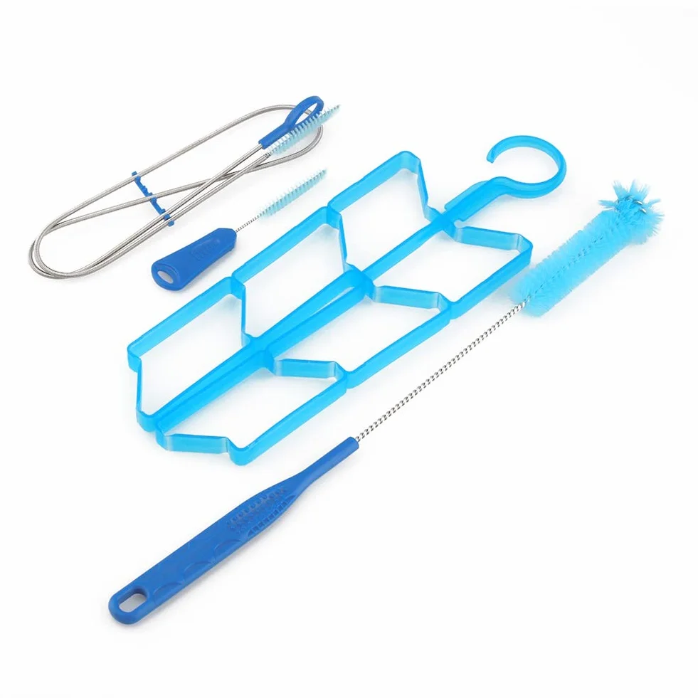 RiToEasysports Kit de Limpieza de Vejiga de Agua, Kit de Limpieza de Vejiga de Hidratación 4 en 1 Kit de Limpieza de Tubo de Vejiga de Agua Portátil Ligero Cepillos Estante de Secado