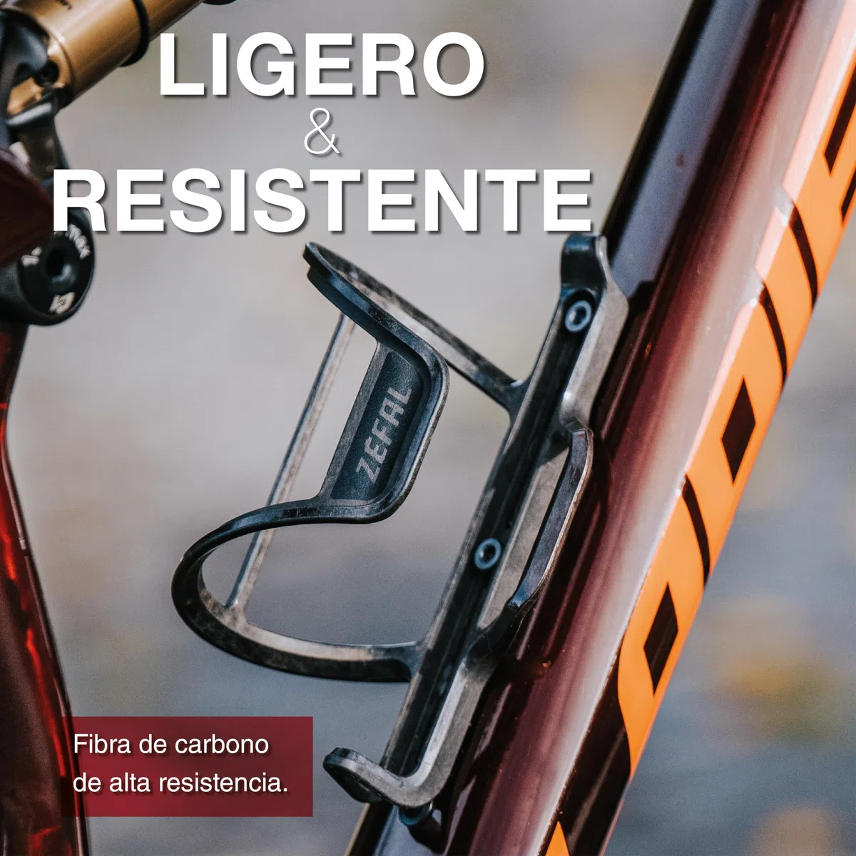 ZEFAL Pulse S2 Derecha Portabidon Bicicleta Carbono - Portabidon Lateral - Portabidón Bicicleta Ligero para Cuadros Pequeños - 28g - Made in France