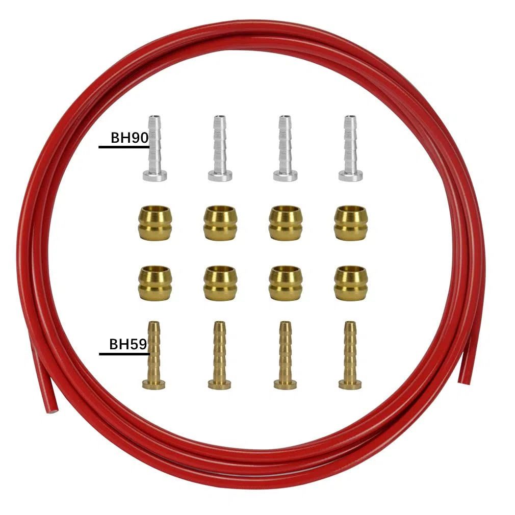 Kit De Mangueras De Freno Cysky Tubo De Aceite De Freno De Disco Hidráulico para Bicicleta 2500 Mm Kit De Mangueras De Freno De Disco Hidráulico para Bicicleta Shimano Bh59 Bh90 Bicicleta(Rojo)