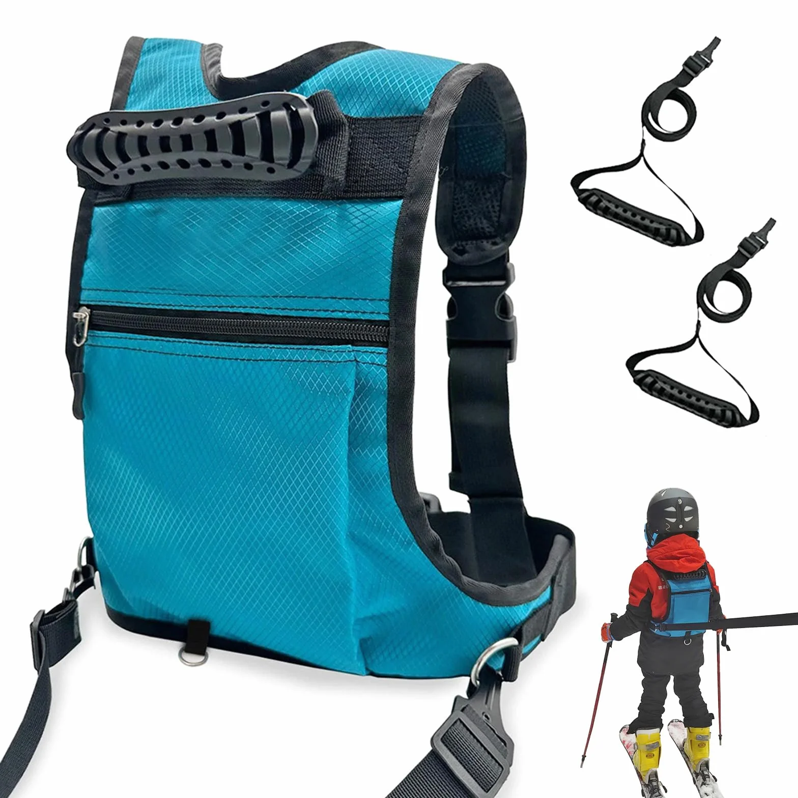 Arnés de Esquí para Niños, Arnés de Entrenamiento para Esquí y Snowboard para Niños con Mochila, Cinturón de Seguridad Ajustable, Arnés de Esquí Entrenador Equipo de Puesta a Punto para Principiantes