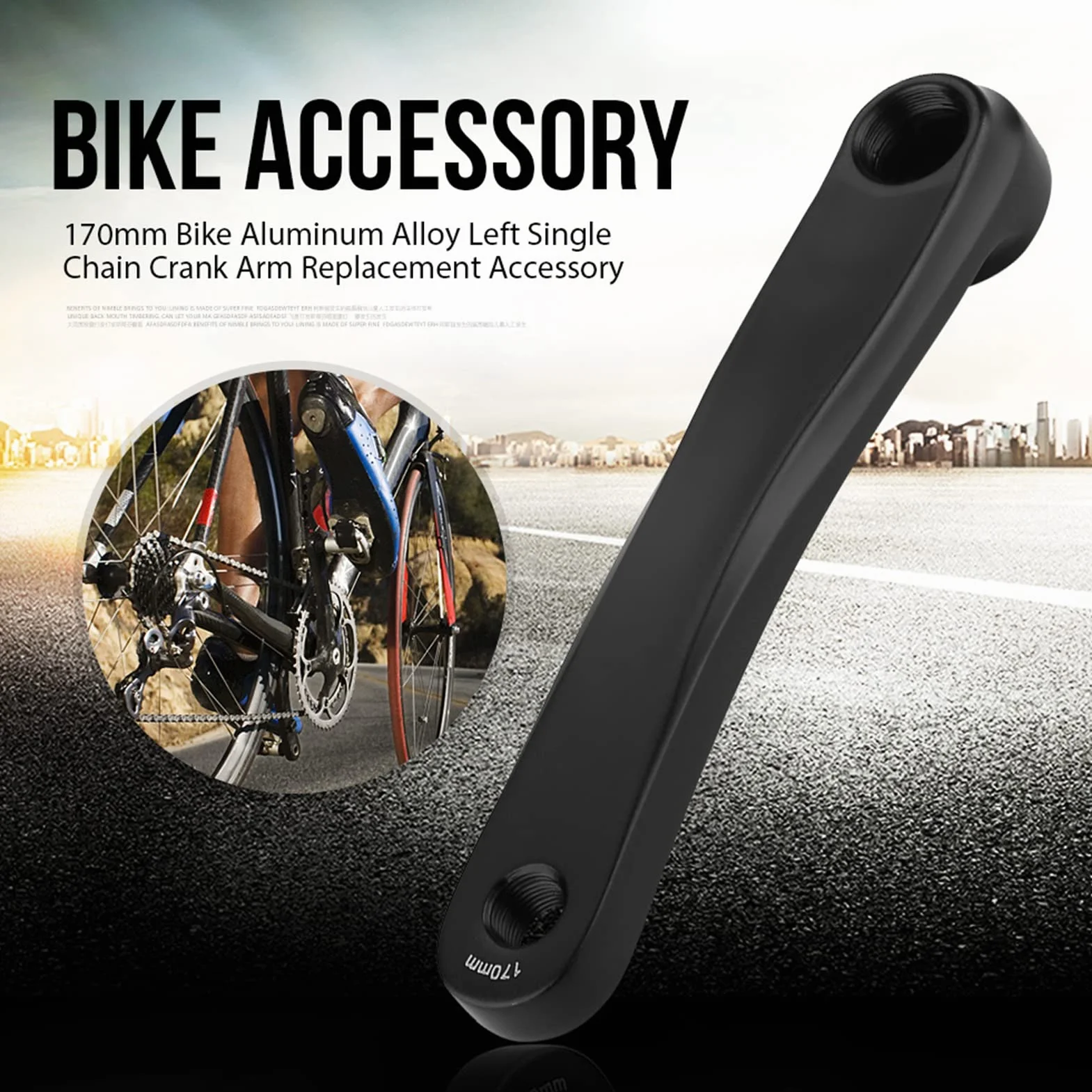 Brazo de Manivela de Bicicleta, Bielas de Bicicleta 170 mm Aleación de Aluminio Biela Izquierda Accesorio de Repuesto de Bicicleta