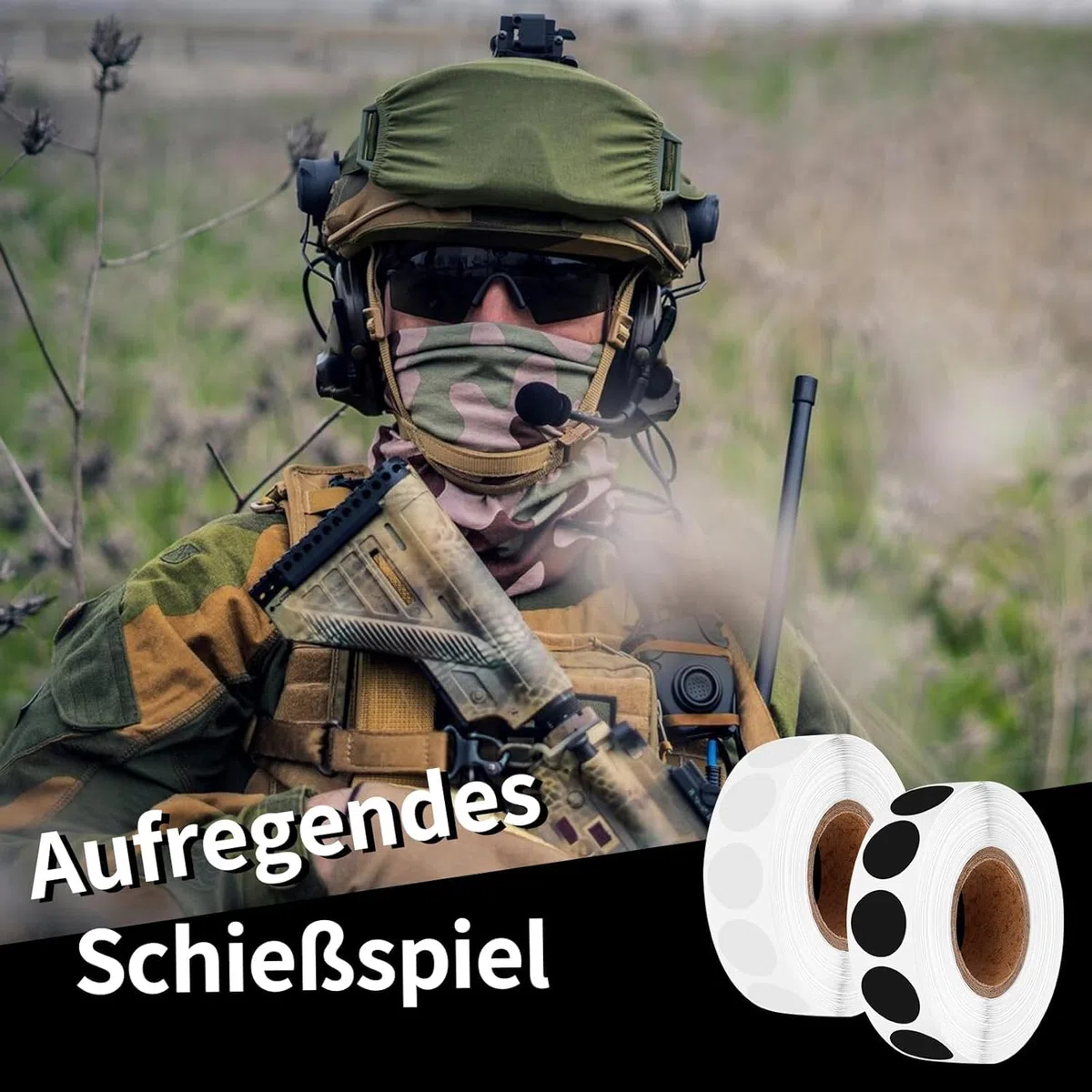 BEIMEIII 3000 parches de tiro en blanco y negro, accesorios para deportes de tiro, puntos adhesivos, 20 mm, diámetro de los tiradores deportivos, accesorios, pegatinas redondas para deportes de tiro