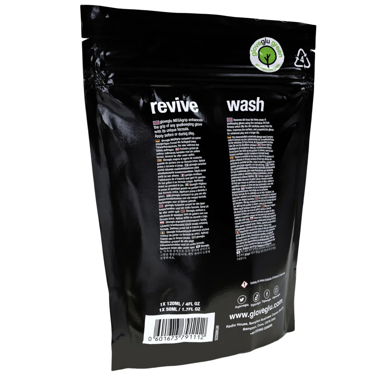gloveglu Unisex Mega Bundle Grip 'N' Wash, Mega Grip 120ml and 50ml Glove Wash & Prepare. For All Goalkeeping Gloves