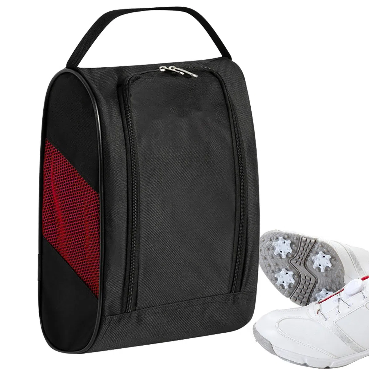 Bolsa de Zapatos de Golf, Bolsa de Transporte de Zapatos, Bolsas de Transporte de Zapatos con Cremallera con Ventilación, Bolsas de Transporte de Zapatos Deportivos Transpirable con Cremallera,