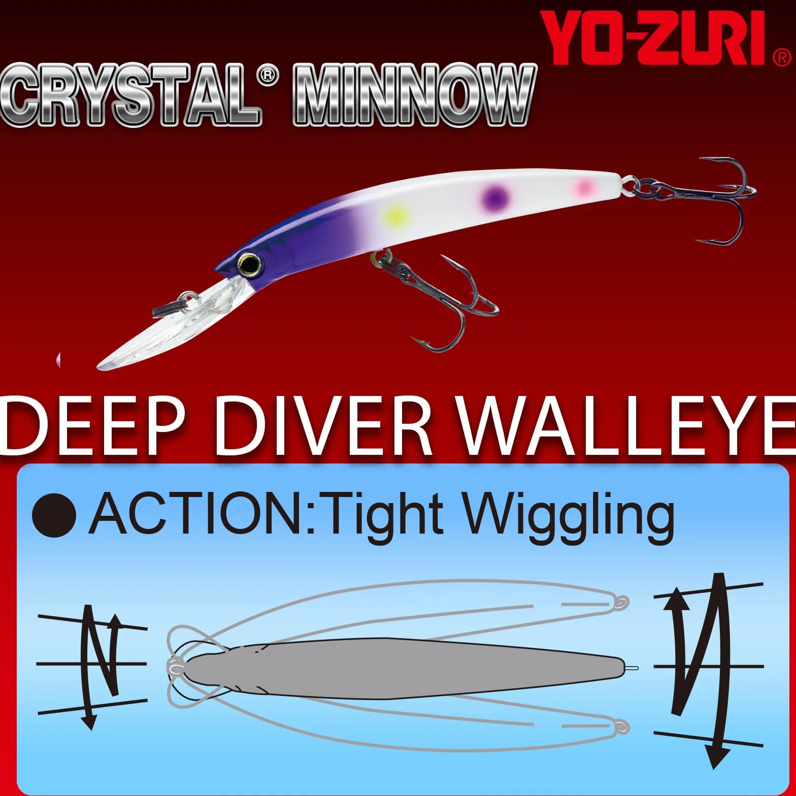 Yo-Zuri Yo Zuri R 1301 Crystal Minnow Deep Diver Walleye ' 5 1 4