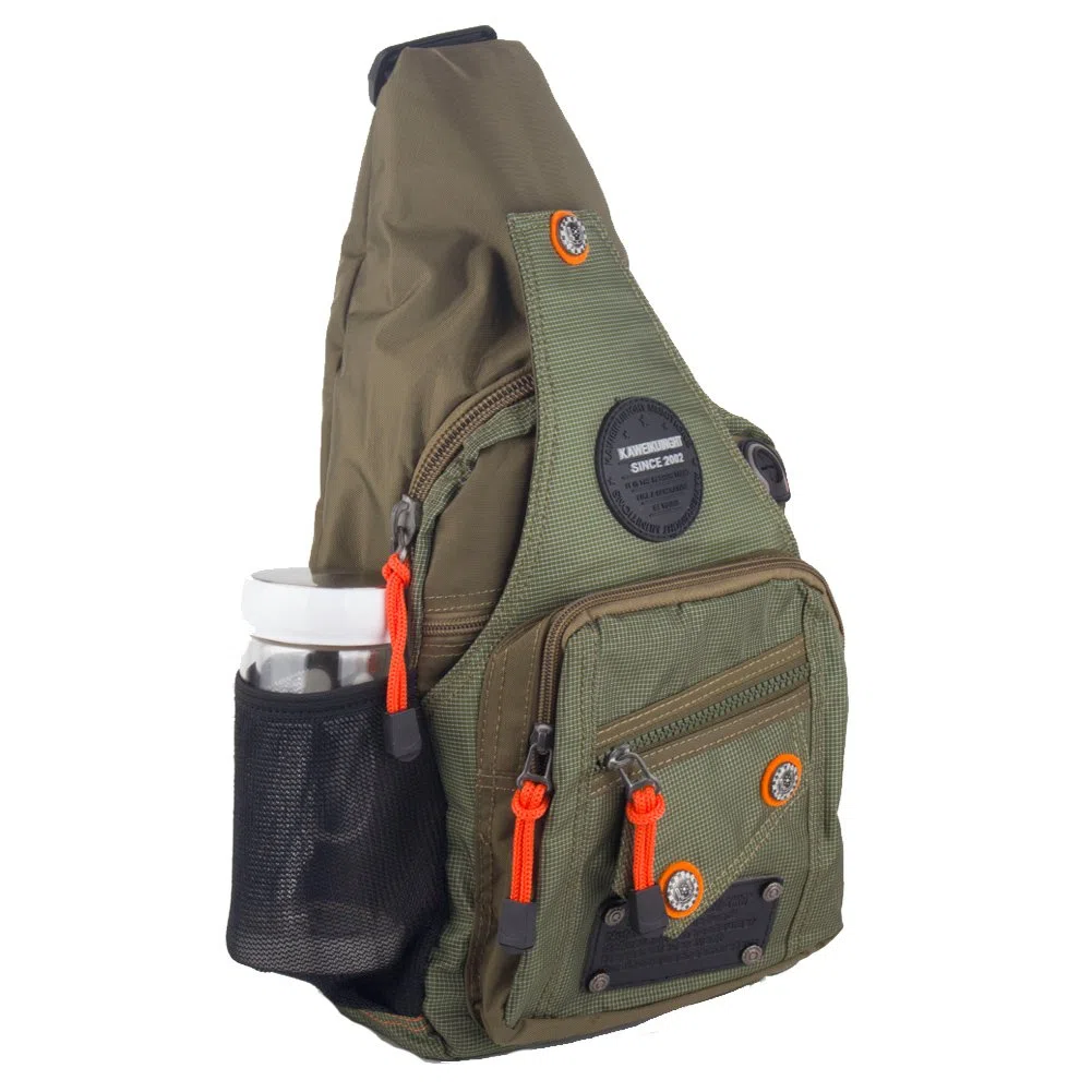 Mochila bandolera de nailon (C-verde)