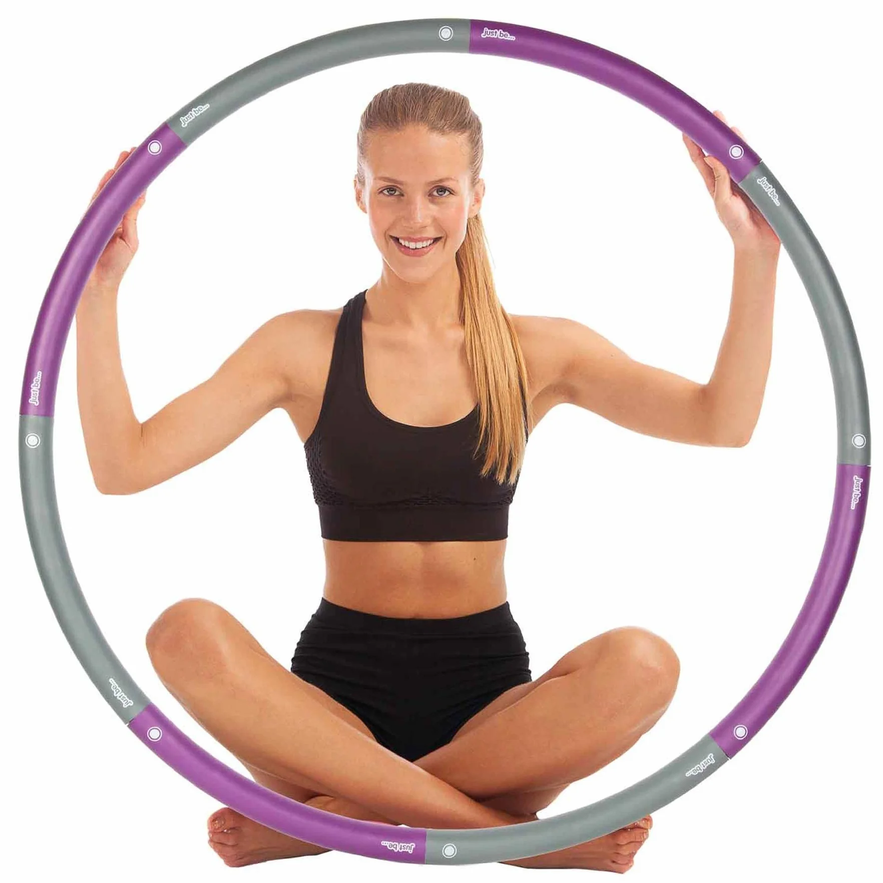 Just be...® Aro de Fitness Hula Hoop para Ejercicios físicos - Violeta 1,4KG