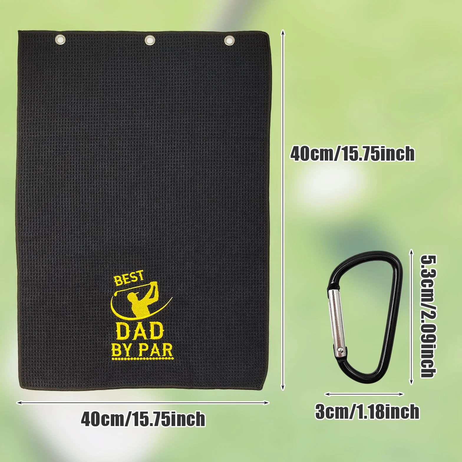 Toalla de Golf Divertidas Toallas de Golf Toallas de Golf Absorbentes Accesorios de Golf con Clip para Bolsas de Golf para Bolsas de Golf, Fitness, Deporte, Yoga al Aire Libre (Negro)