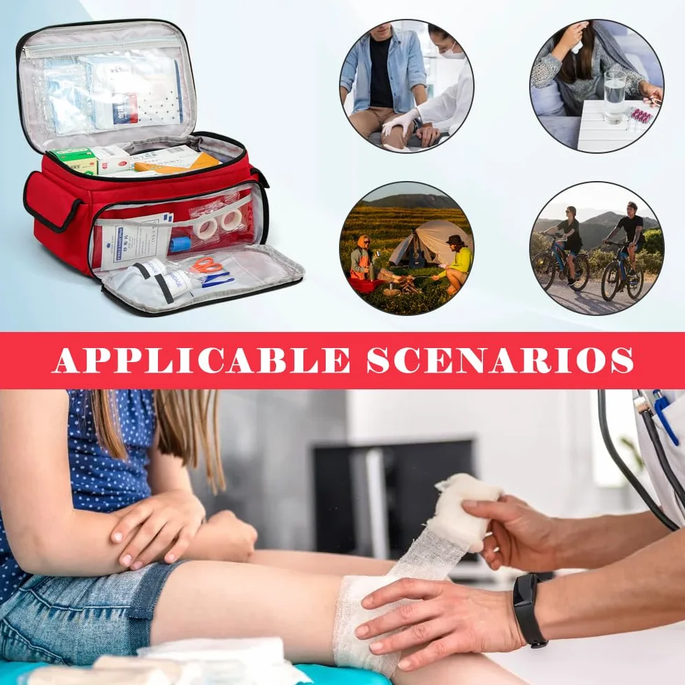 Botiquín de Primeros Auxilios, Portátil Bolsa Médica Vacio Gran Capacidad Bolsa Botiquin Médico Vacío con Correa, Impermeable Botiquin Viaje para Hogar,Viajes