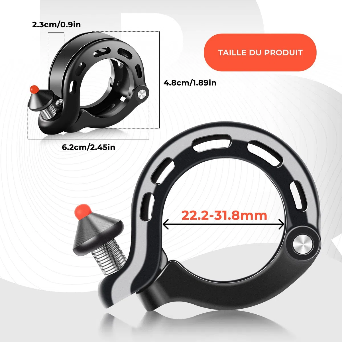 ROCKBROS Timbre Bicicleta, Mini Timbre de Aluminio para MTB Bicicleta Carretera Niño Infantil Patinete, Compatible Manillar de 31.8/25.4/22.2mm, Accesorio Ciclismo