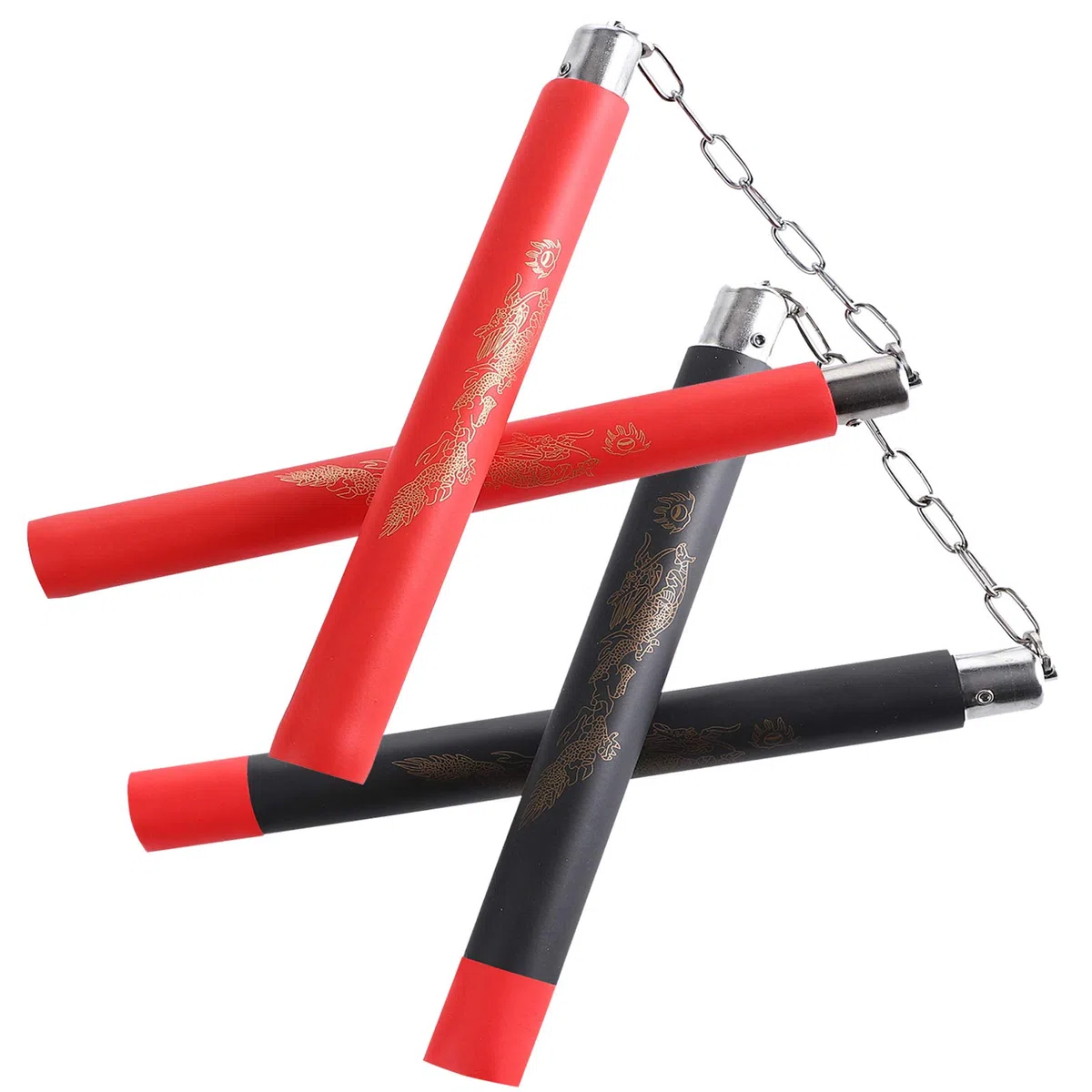 2Pack Nunchakus de Espuma Entrenamiento Práctico Nunchucks de Artes Marciales Nunchakus para Niños Adultos y Principiantes,2 Entrenamiento Portátil Artes Marciales Nunchakus de Espuma