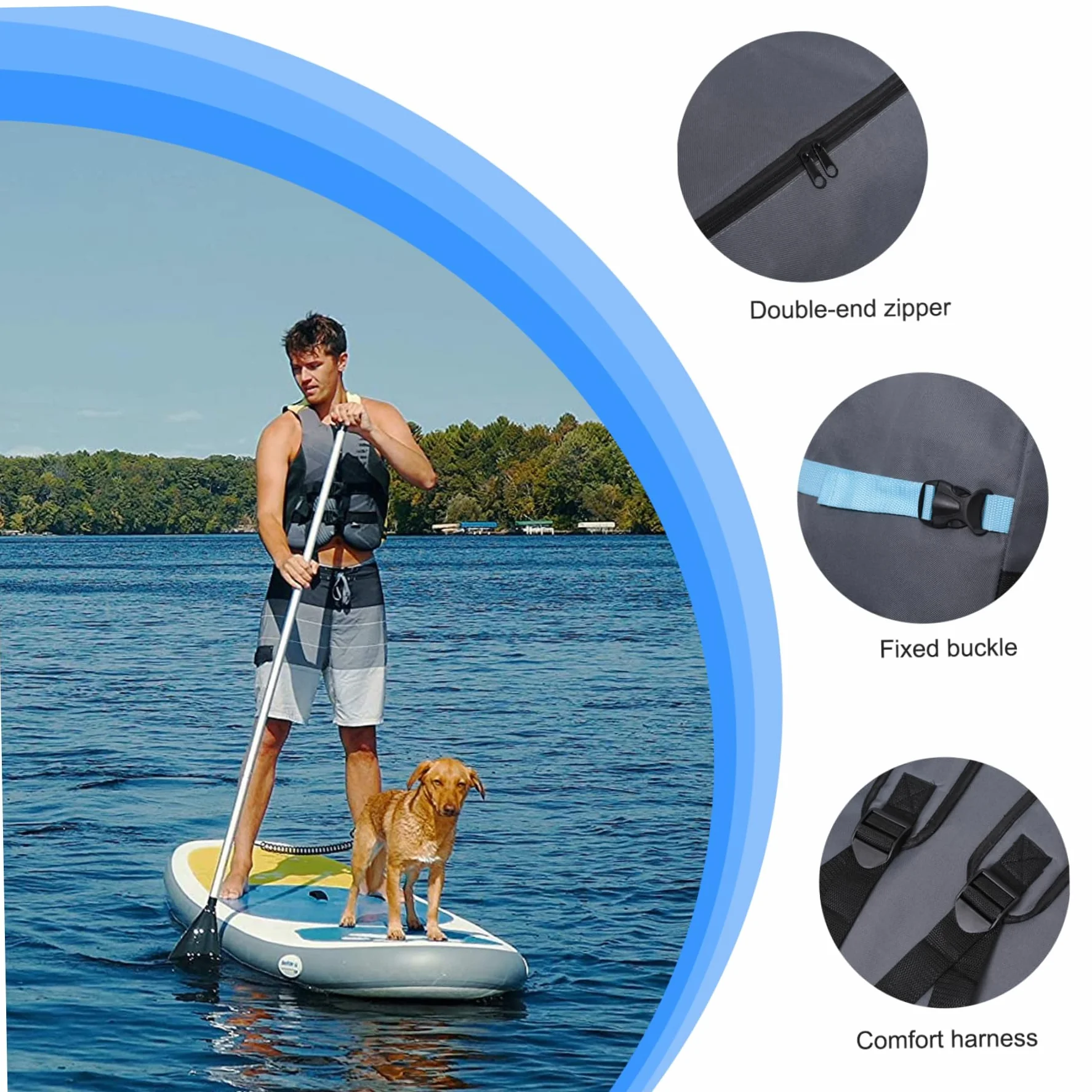 Bolsa para tabla de paddle Mochila Oxford resistente al agua con asa y hebilla