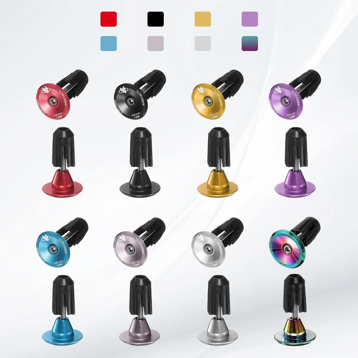 sourcing map Tapones de aluminio para manillar de bicicleta, con bloqueo expansible, para bicicleta de montaña, carretera, BMX, piñón fijo, color plateado