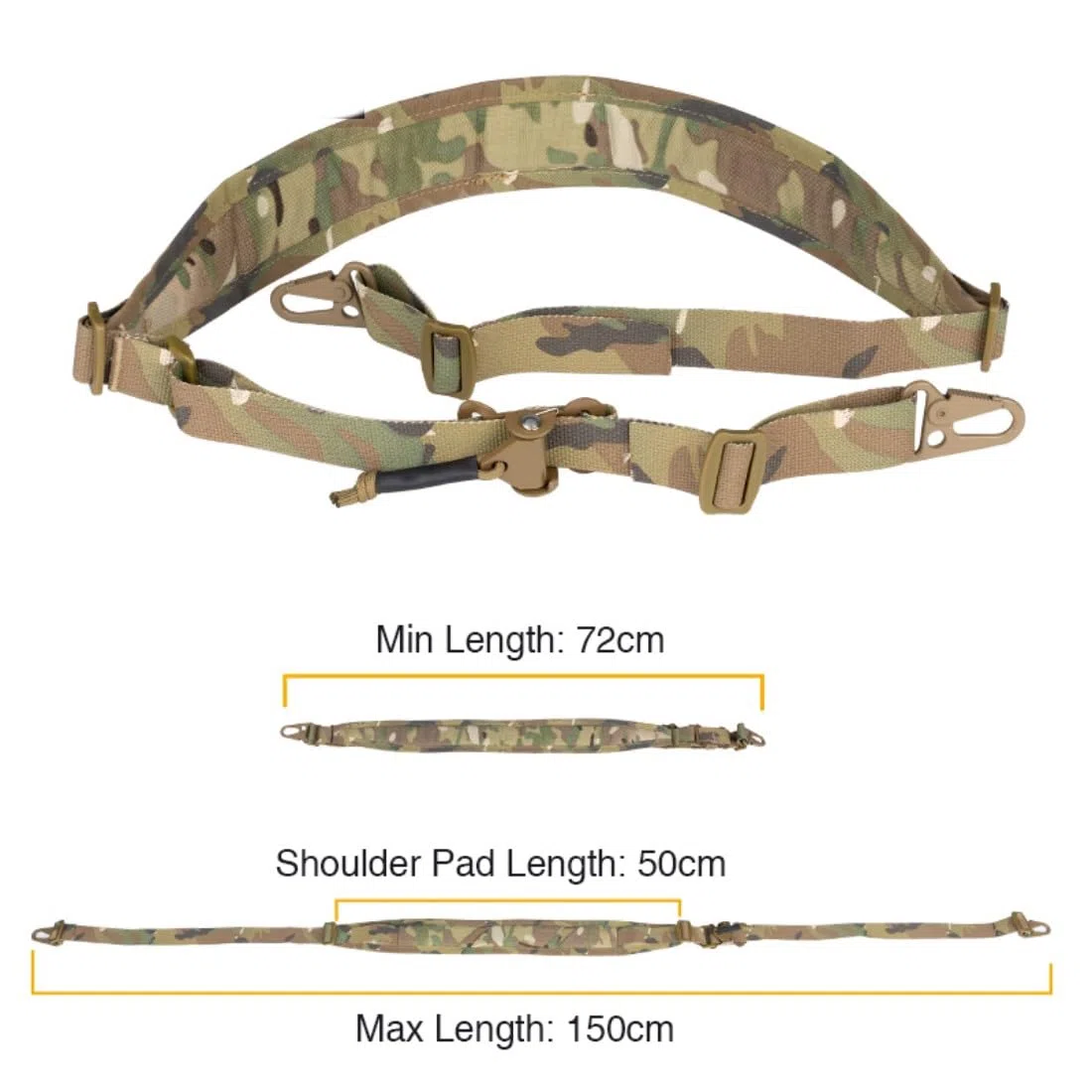 ACEXIER Eslinga Táctica 2 Puntos Ferro Estilo Combate Modular Correa Slingster Tira Ajustable Rápido Caza Accesorio