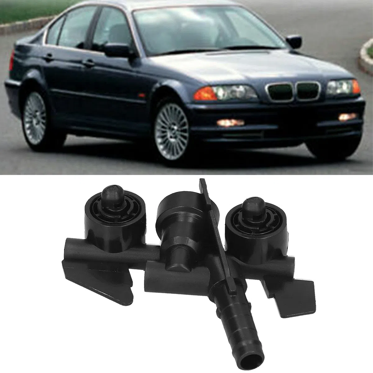 Inyector Lavafaros Derecho 61674290868 Compatible con SERIE 3 E46 320I 323CI 323I 325I Repuesto Directo de Alta Resistencia y Fácil Instalación para de Limpieza de Faros
