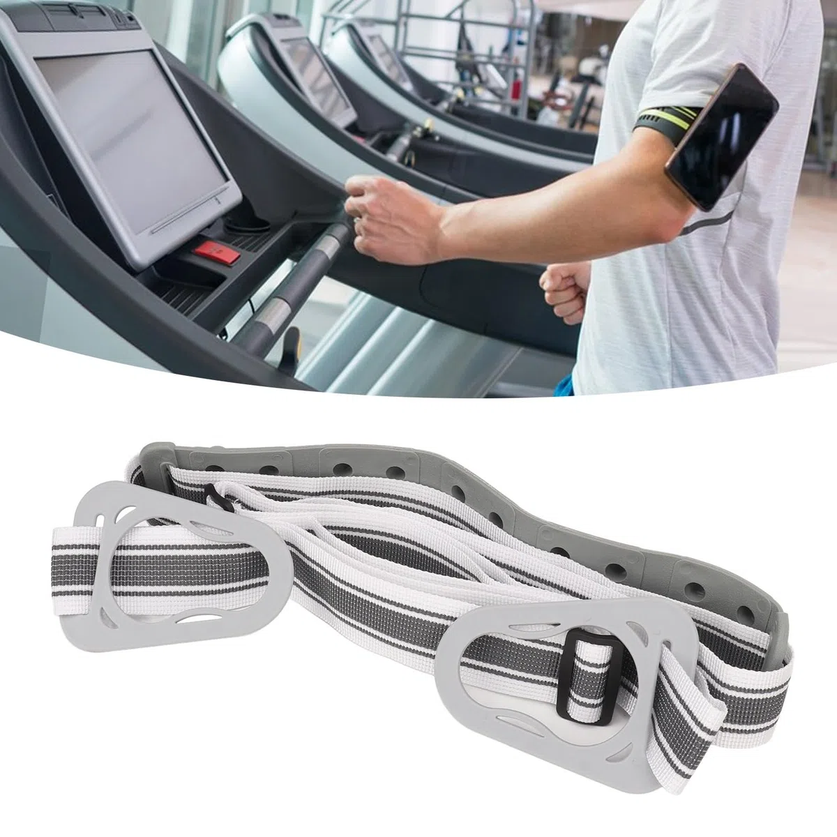 Cinturón de Masaje para Cinta de Correr con Tamaño Ajustable, Cinturón de Masaje de Goma de Poliéster de Compatibilidad Universal para la Mayoría de las Cintas de Correr,