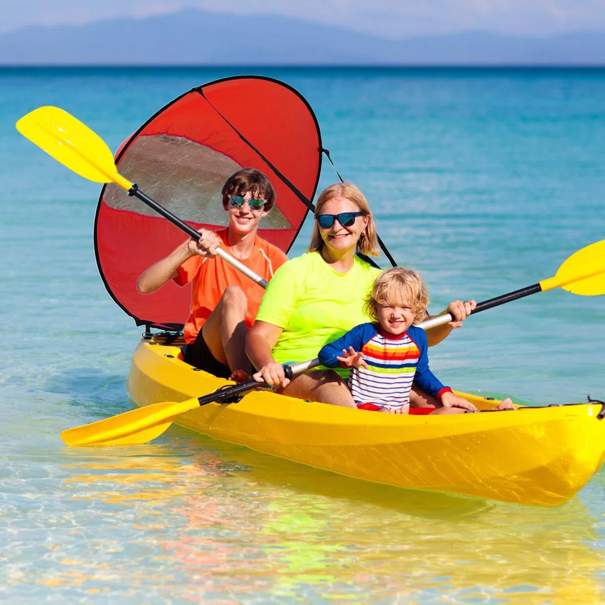 108cm Kayak Wind Sail, Vela De Viento para Barco Kayak, Velas De Kayak Plegables para Tabla De Paddle Velas De Windsurf, Portátil Downwind Wind Paddle para Kayak Canoas Botes Inflables