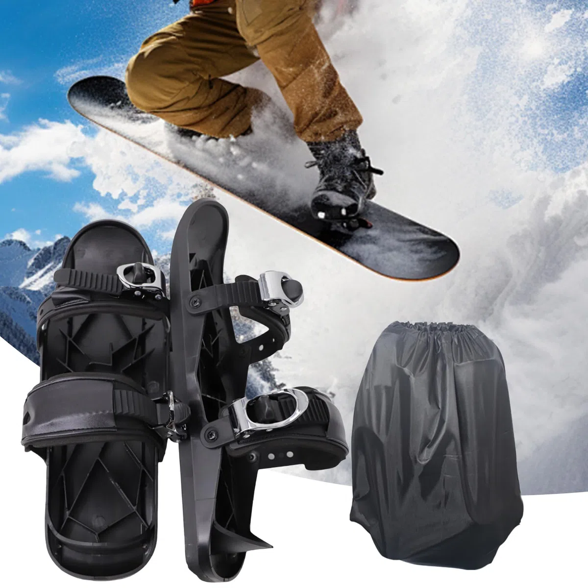 Ski Skates para Adultos,Botas De Esquí Ajustables para Invierno Y Patines De Nieve | Raquetas Antideslizantes Deportivas para Principiantes Viajes Hombres Atletas Actividades Exteriores
