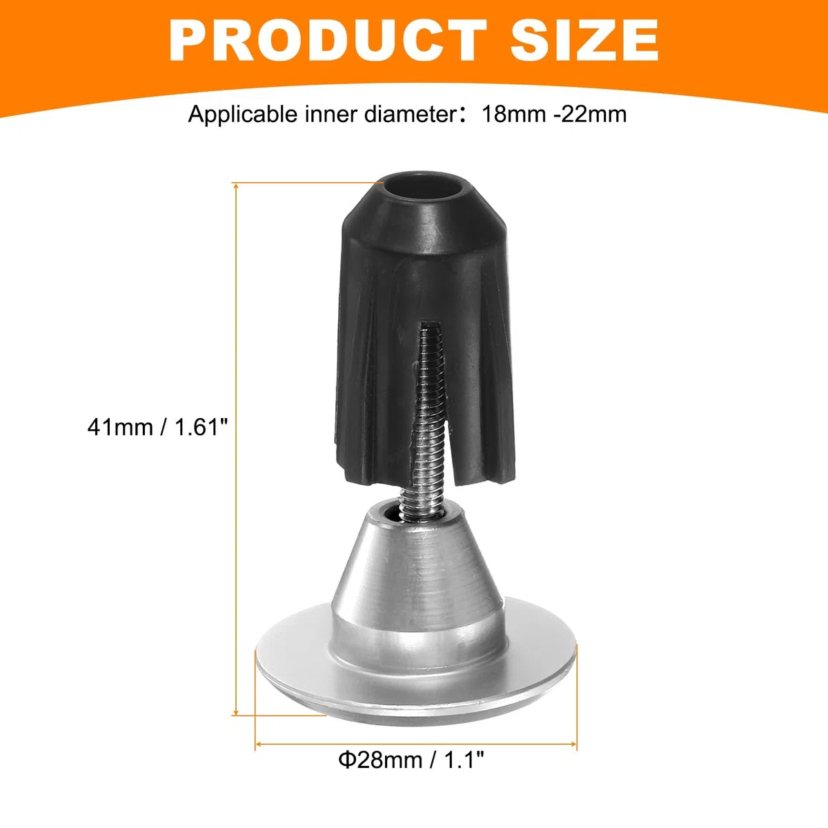 sourcing map Tapones de aluminio para manillar de bicicleta, con bloqueo expansible, para bicicleta de montaña, carretera, BMX, piñón fijo, color plateado