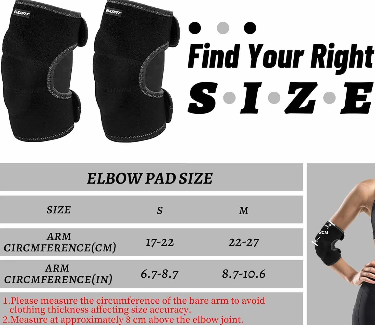 EULANT Acolchada Coderas para Niños, Ajustable Protector Codo para Baile Fútbol Voleibol Baloncesto Ciclismo Patinetes Skateboarding