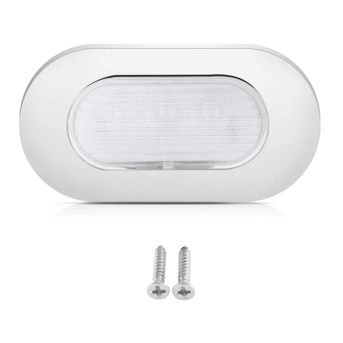 Fydun Luz de cortesía para barcos, luz de navegación 12V LED Marine Boat Yacht Acero inoxidable Luz de cortesía oblonga Uso de la plataforma de escaleras
