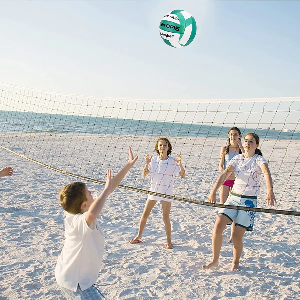 Balón de voleibol de playa, tamaño oficial 5, pelotas de voleibol suaves para niños y adultos, pelota para juegos al aire libre en interiores verdes