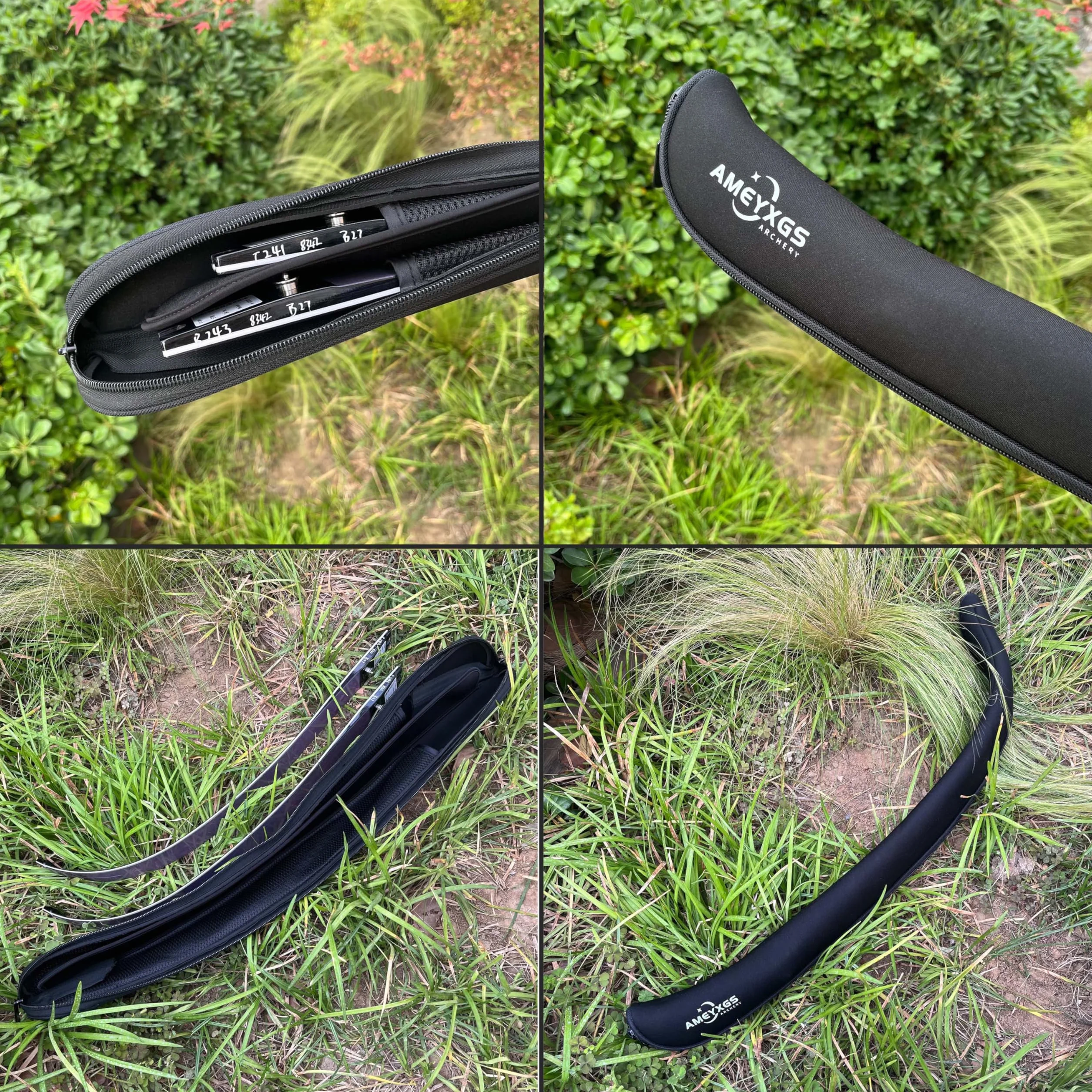 Funda de Tela Negra para Las extremidades del Arco recurvo Funda Protectora Ligera para Accesorios de Tiro con Arco