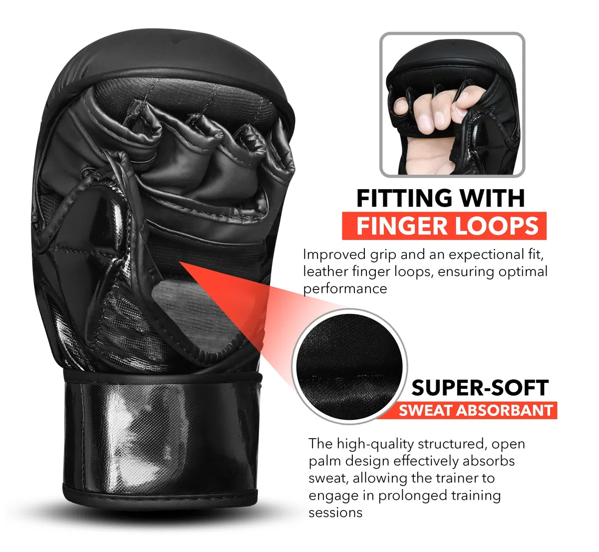 WFX Guantes de artes marciales mixtas para sparring, palma abierta, medio dedo, saco de boxeo, guantes de karate para hombres y mujeres, guantes de entrenamiento tailandés de mayo para kickboxing y