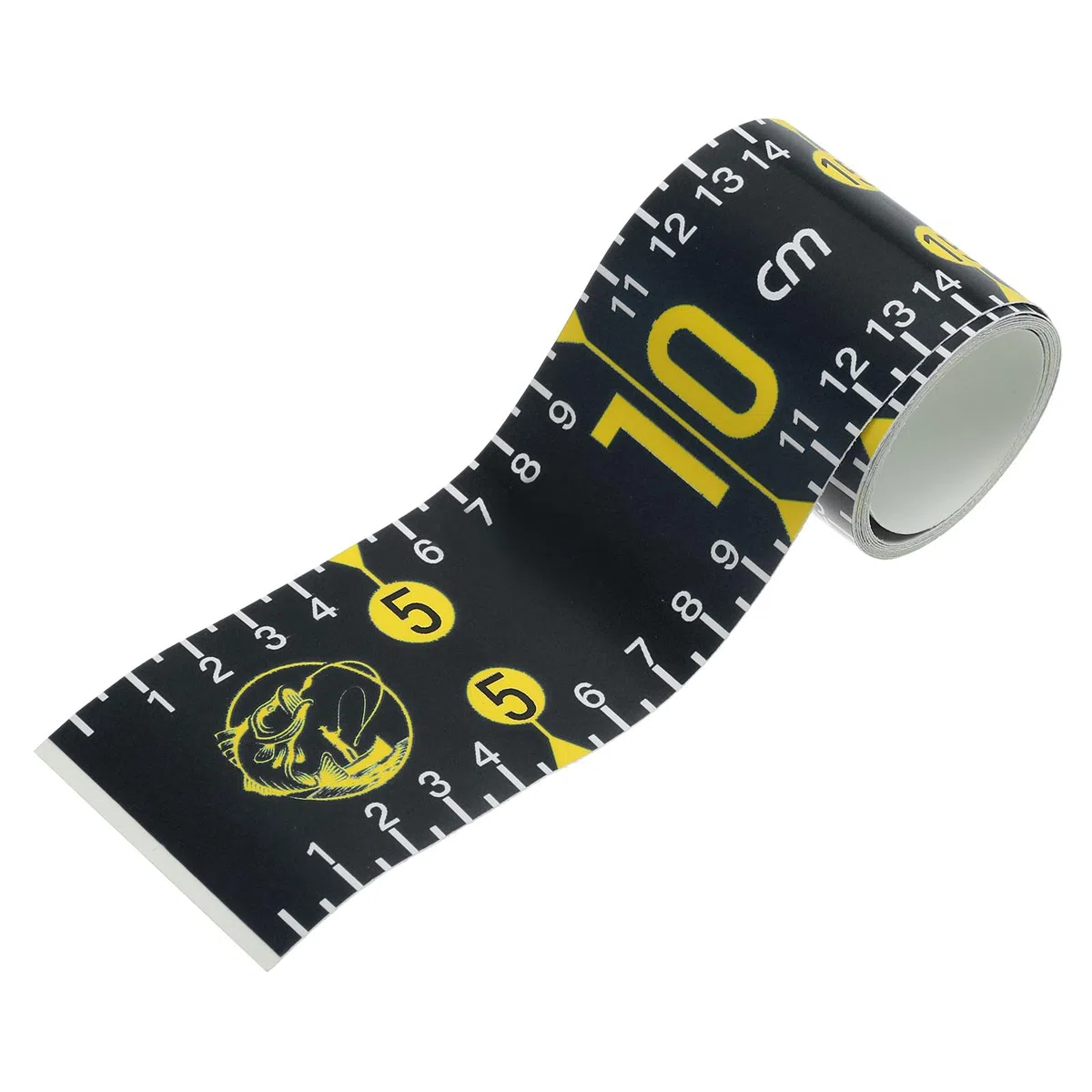 PATIKIL Adhesivo Pez Regla, 51 Pulgada Pescado Métrica Cinta Etiqueta Cinta Impermeable para Pesca Barco Kayak Trabajo Banco, Negro