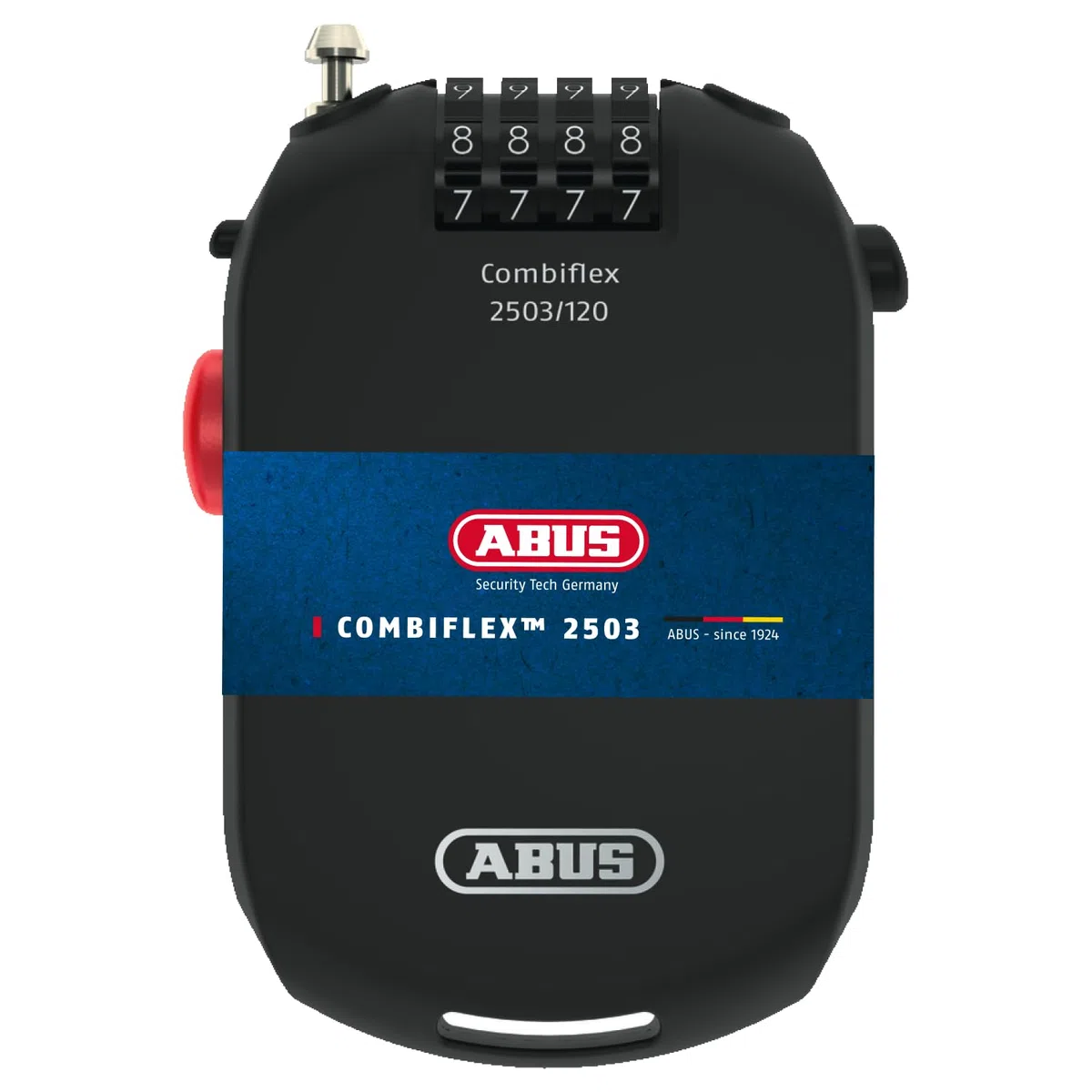ABUS candado Especial Combiflex 2501/65 - Adecuado como candado de Equipaje, candado de esquí, candado de Casco - con código de combinación - Negro
