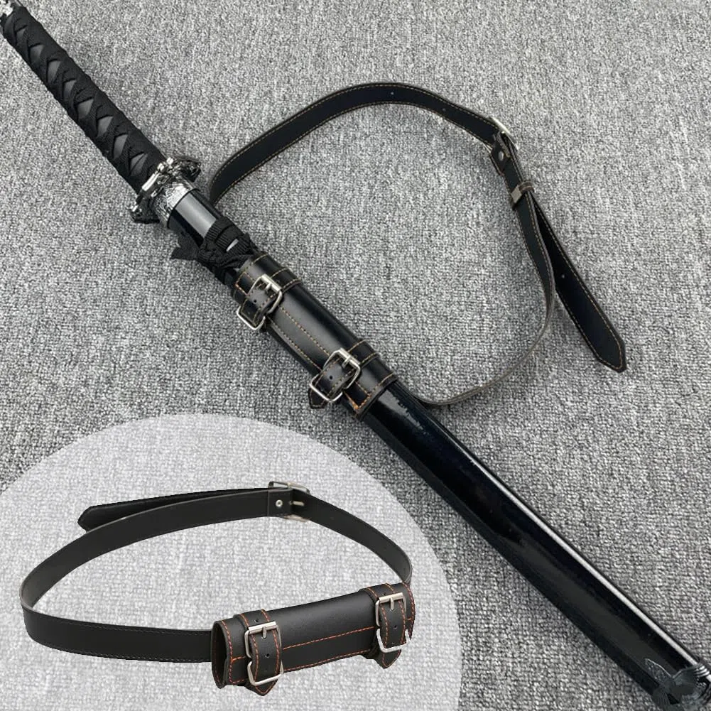 Soporte para Espadas con Cinturón de 110 CM, Cuero para Cinturón De Katana, Funda De Espada Renacentista Medieval, Ajustable, Cosplay y Entusiastas del Samurai, Accesorio