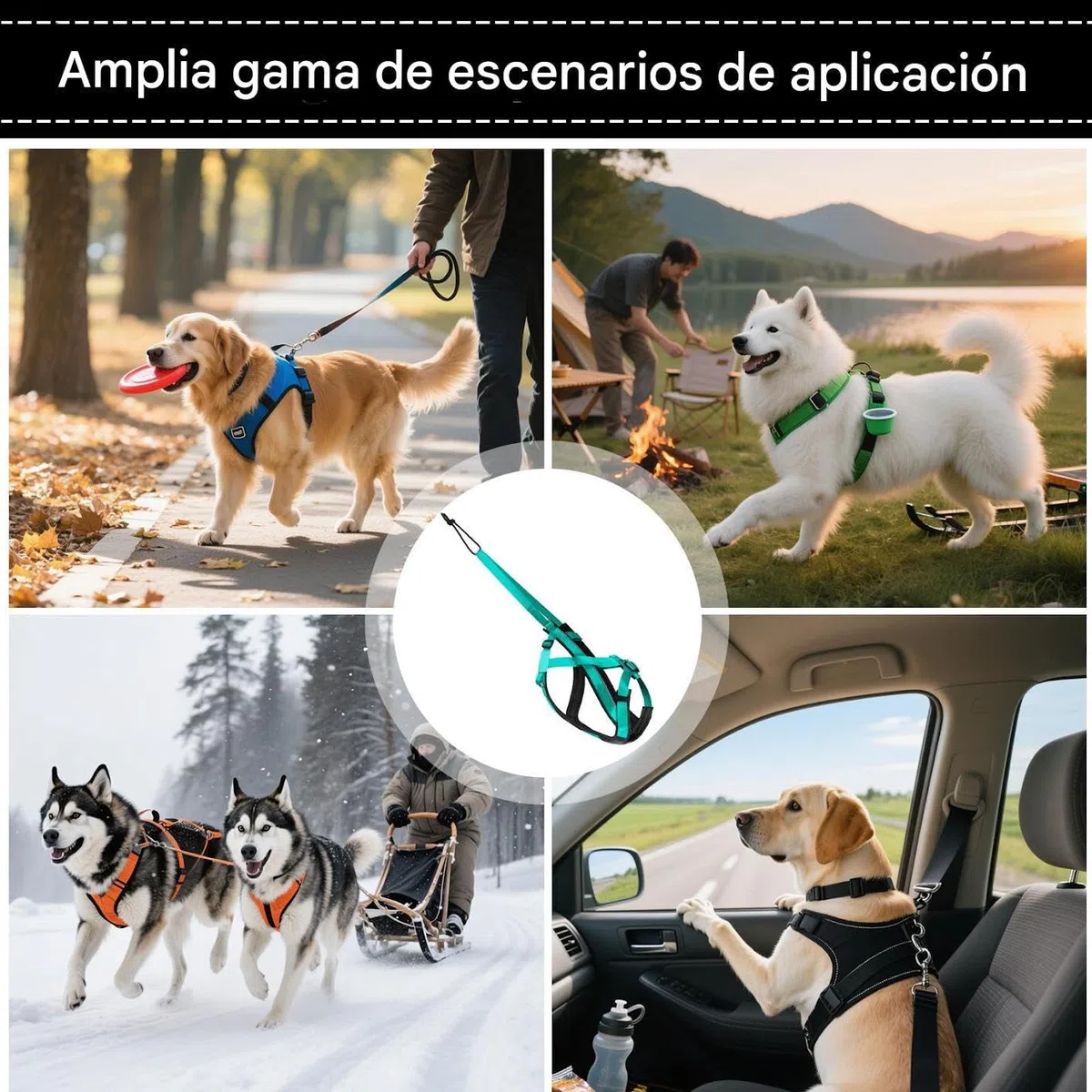 Arnés para Trineo De Perros - Arnés Reflectante para Running Canino,Correa Ajustable Y Cómoda para Entrenamiento De Trineo Paseos Y Ejercicio Al Aire Libre