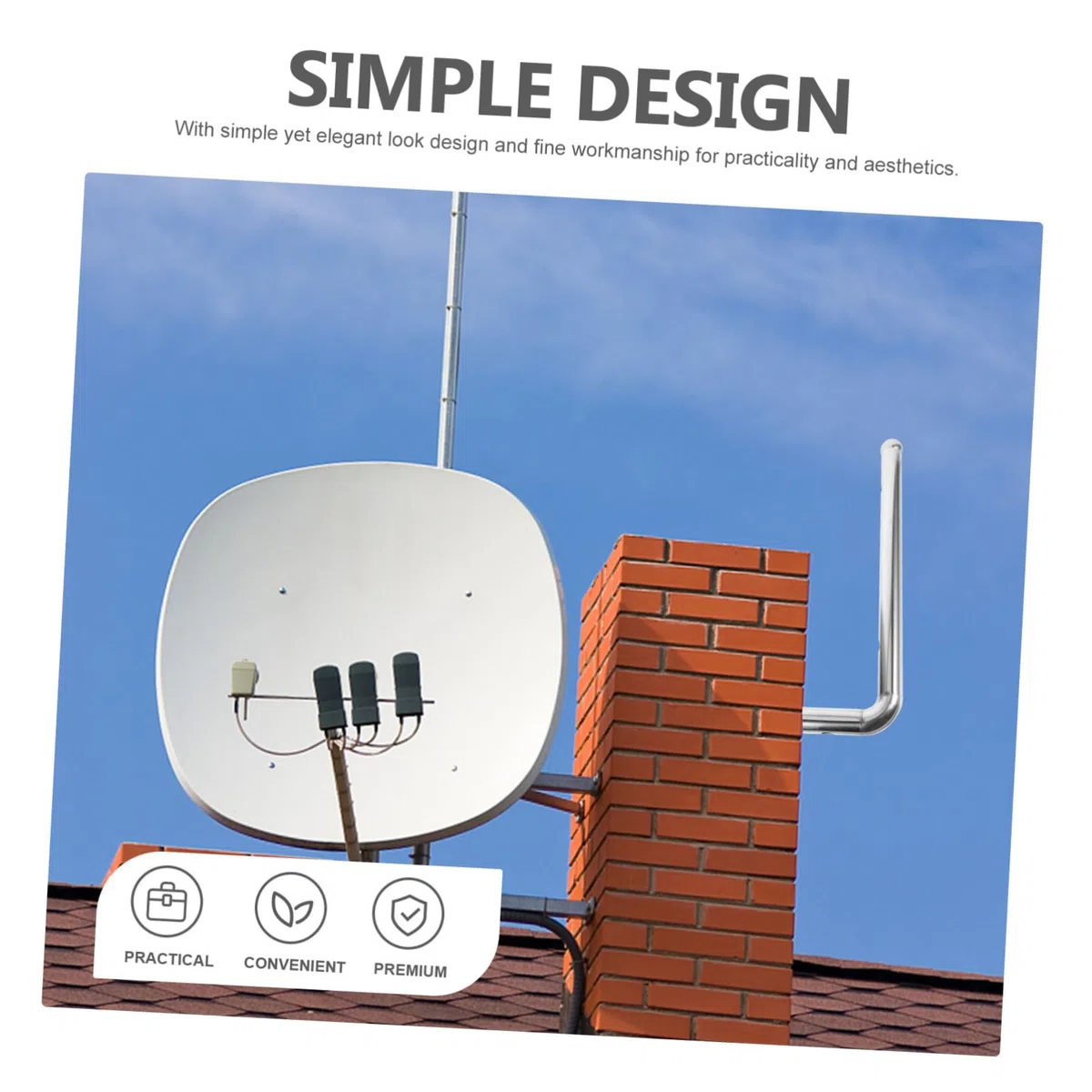 ORFOFE Soporte para Montaje de Antena Exterior de Acero Inoxidable, Soporte para Poste de Puente Inalámbrico, Resistente para Instalación en Áticos y Exteriores, Accesorio Metálico
