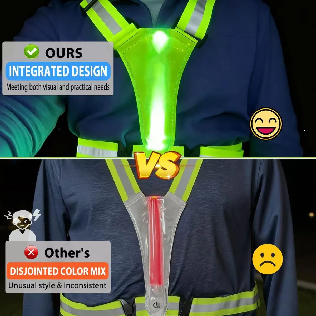 Simket LED Chaleco Reflectante, USB Chaleco de Seguridad Reflectante, Ajustable Alta Visibilidad Elastic Reflector Chaleco para Correr, Senderismo, Ciclismo, Motorista etc