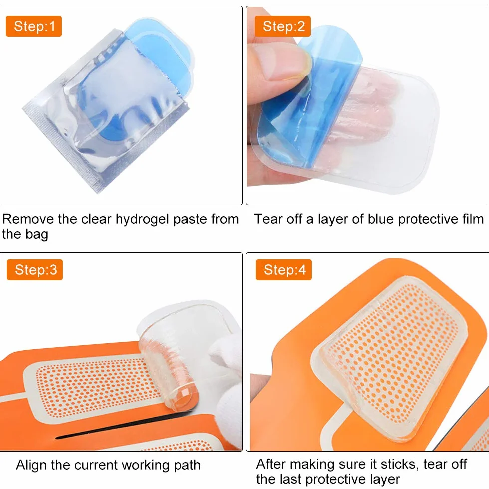 Dreamtop 60 Piezas Almohadillas de EMS Gel de Entrenamiento Abdominal, Almohadillas de tóner Muscular, Hoja de Gel de reemplazo de tóner Abdominal
