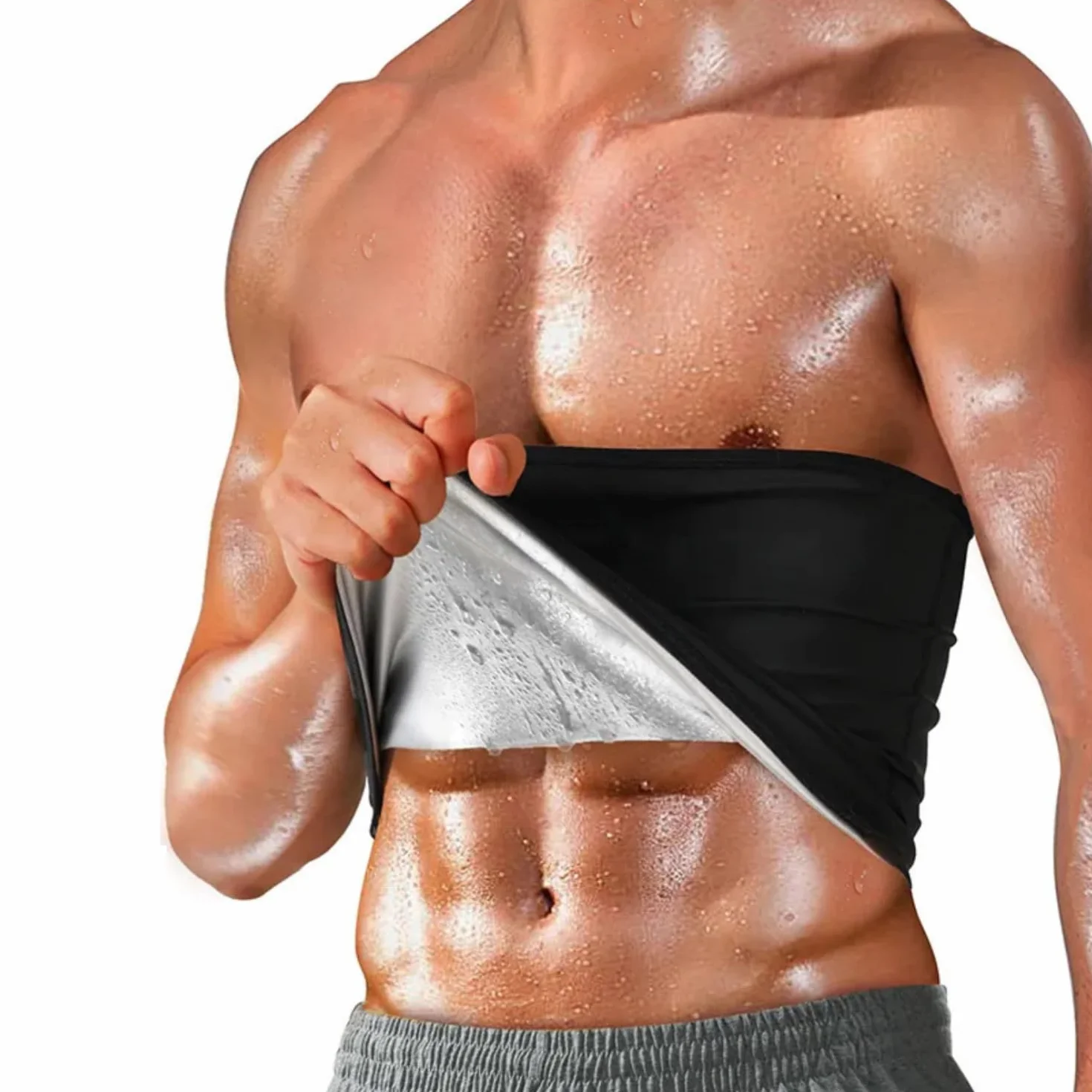 Faja Reductora Hombre Faja Deportiva de Neopreno Adjustable, Cinturón de Sudoración de Sauna, Waist Trainer para Adelgazar Abdominal, Moldea la Cintura, Fitness, Ejercicio