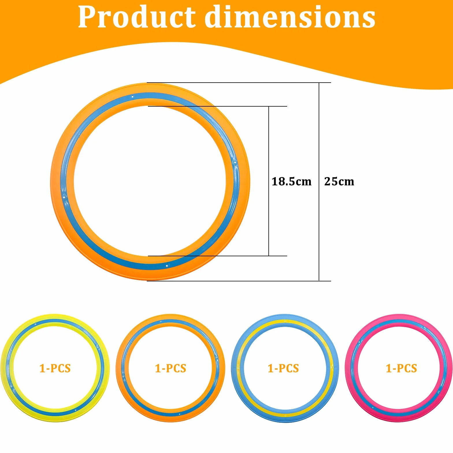 4 Piezas Anillos de Lanzamiento,Anillos de Frisbee,Outdoor Flying Disc 25cm,Juegos de Playa para Niños para la Playa Juegos de Fiesta o Tiempo en Familia(Azul,Naranja,Verde,Rosa Rojo)