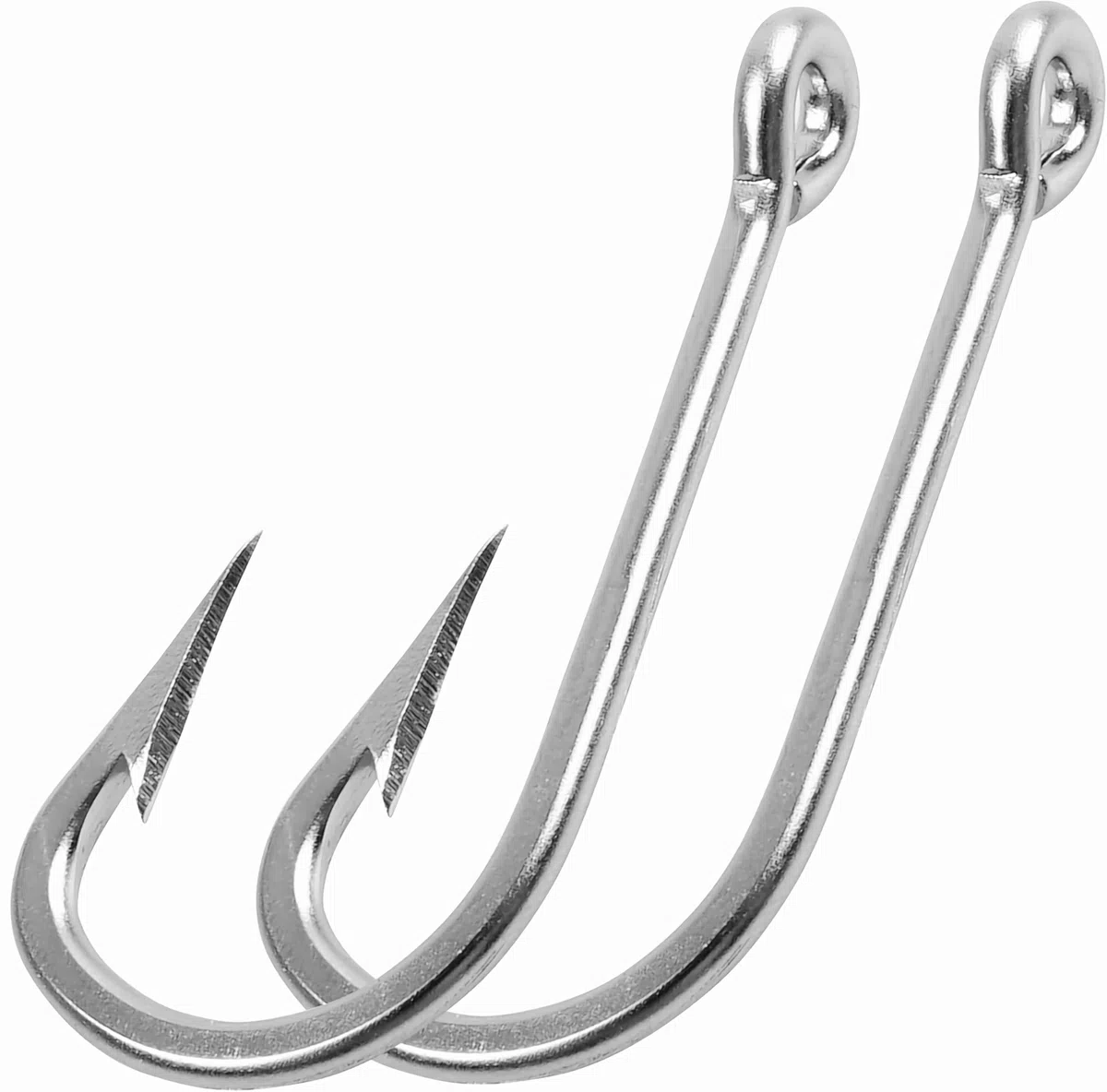Gancho de pesca de tiburón gigante y cocodrilo de agua salada de acero inoxidable Big Game J anzuelo de pesca extrafuerte y afilado gigante para atún, pez espada, tamaño 5/0-20/0
