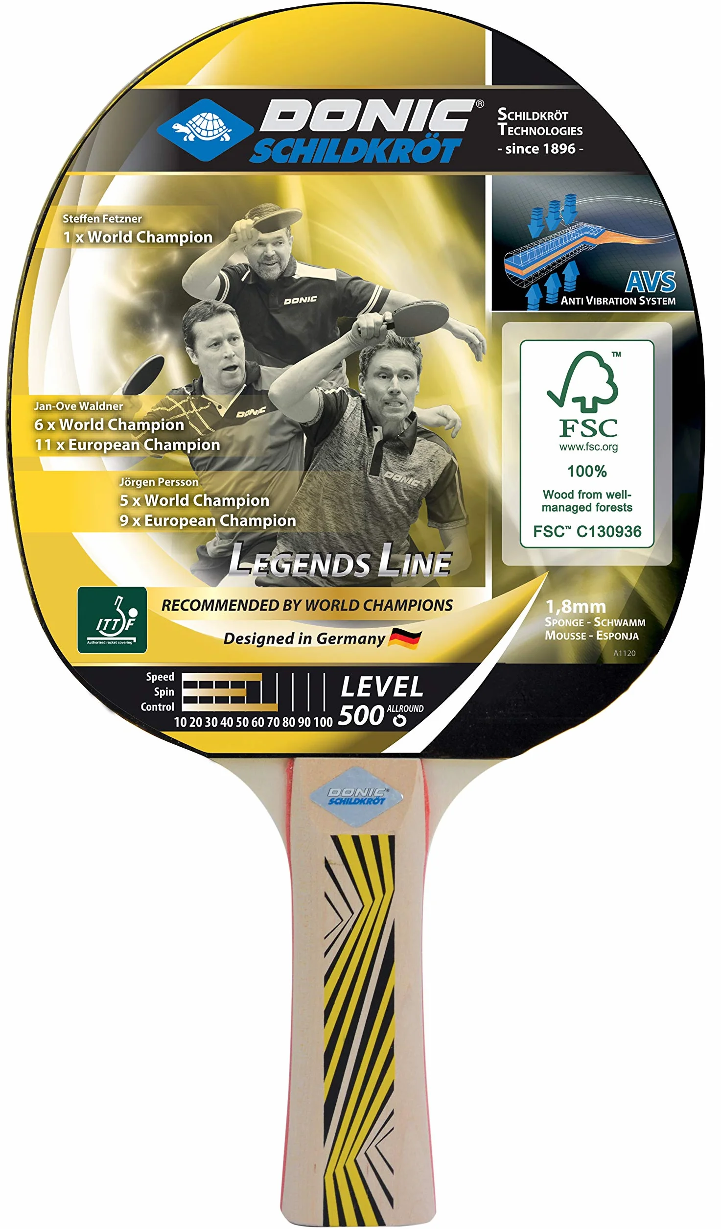 DONIC SCHILDKRÖT TT-Schläger Legends 500 FSC