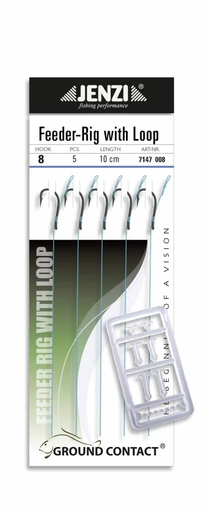 Jenzi Set de 2 paquetes con 10 unidades de Method Feeder – anzuelos tamaño 8 + pegatina Petri Heil!