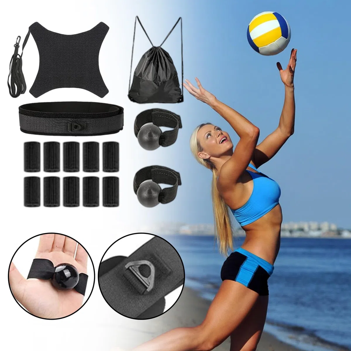 Equipo De Entrenamiento De Voleibol | Ayuda de Entrenamiento en Solitario para Principiantes - Accesorios Para Práctica Individual De Deportes Con Balón Para Estudiantes Universitarios Y Equipos