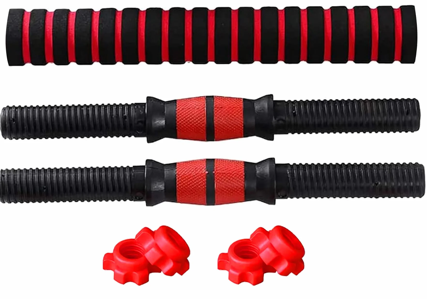 VVSUN Barras de mancuernas ajustables para levantamiento de pesas – 2 barras de 40 cm y 1 x 40 cm bielas para gimnasio y hogar
