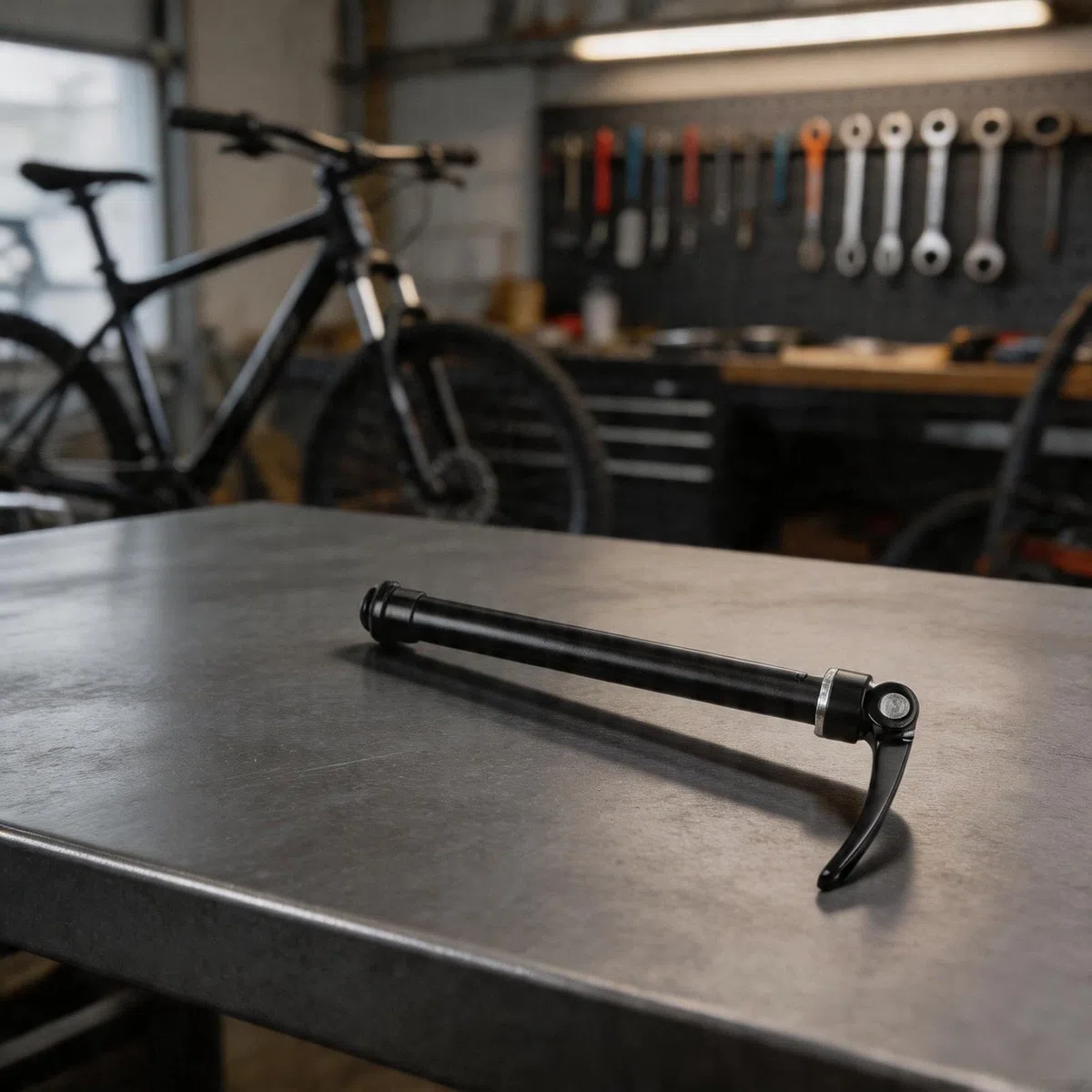 Varilla de eje pasante de aleación de aluminio negro para horquilla delantera de bicicleta Rockshox Maxle compatible de 15 mm x 100 mm y 110 mm de liberación rápida (15 x 110)