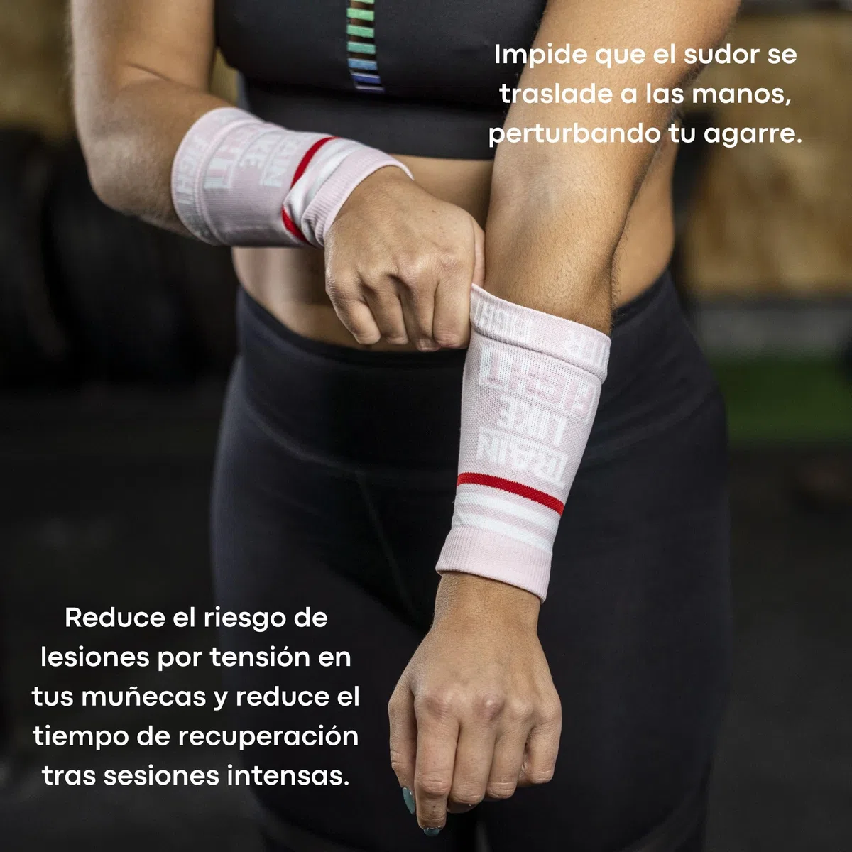 TRAINLIKEFIGHT-Air Bands – Muñequeras técnicas-muñequeras para Cross Training, calistenia, Ejercicios gimnásticos, protección para tus muñecas-SOFT-PINK-S-M